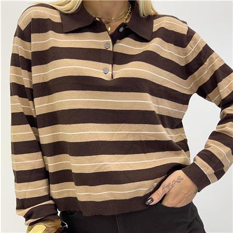 Maglia riga con colletto GIRL